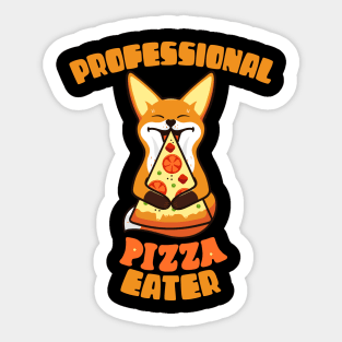 Professional Pizza Eater Fox Funny Gift For Fox Pizza Lovers Sticker